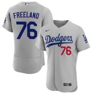 Player Alex Freeland Gray Men #76 The Dodgers Jerseys 959625-642 - Image 1