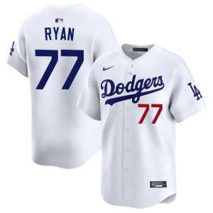 Official #77 The Blue Crew White Mens River Ryan Jersey 549704-400 - Image 1