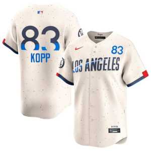 Game Men's #83 Cream L.A. Dodgers Ronan Kopp Jerseys 957236-343 - Image 1