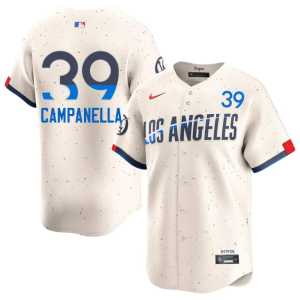 Replica Roy Campanella #39 Men Cream L.A. Dodgers Jerseys 253513-251 - Image 1