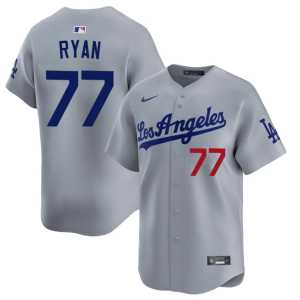 Popular #77 Men River Ryan L.A. Dodgers Grey Jersey 737815-796 - Image 1