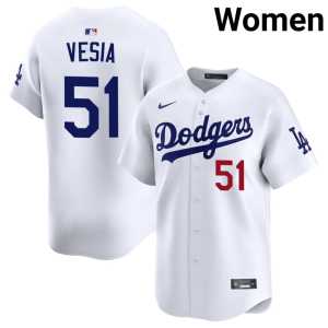 MLB LA White #51 Alex Vesia Women Jerseys 183147-647 - Image 1