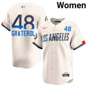 Official Brusdar Graterol Dodgers Cream #48 Womens Jerseys 577080-570 - Image 1