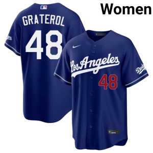 Authentic #48 Brusdar Graterol Royal Women's LAD Jerseys 750321-147 - Image 1