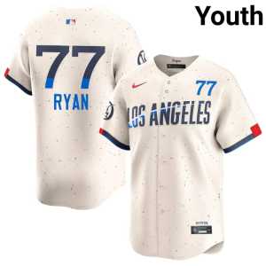 Authentic Cream #77 Youth L.A. Dodgers River Ryan Jerseys 733391-223 - Image 1