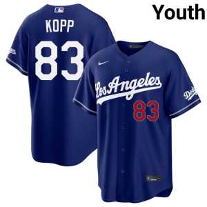 Authentic L.A. Youth #83 Ronan Kopp Royal Jerseys 482239-488 - Image 1